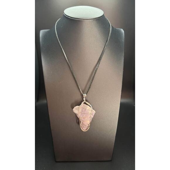 Hand Wrapped Amethyst Pendant Necklace - Picture 3 of 6